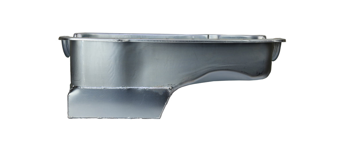Front Sump Stock Steel Oil Pan – Fits 1965-87 Ford 289/302 (5 QT, Zinc Finish) – Bous Performance E44101Z